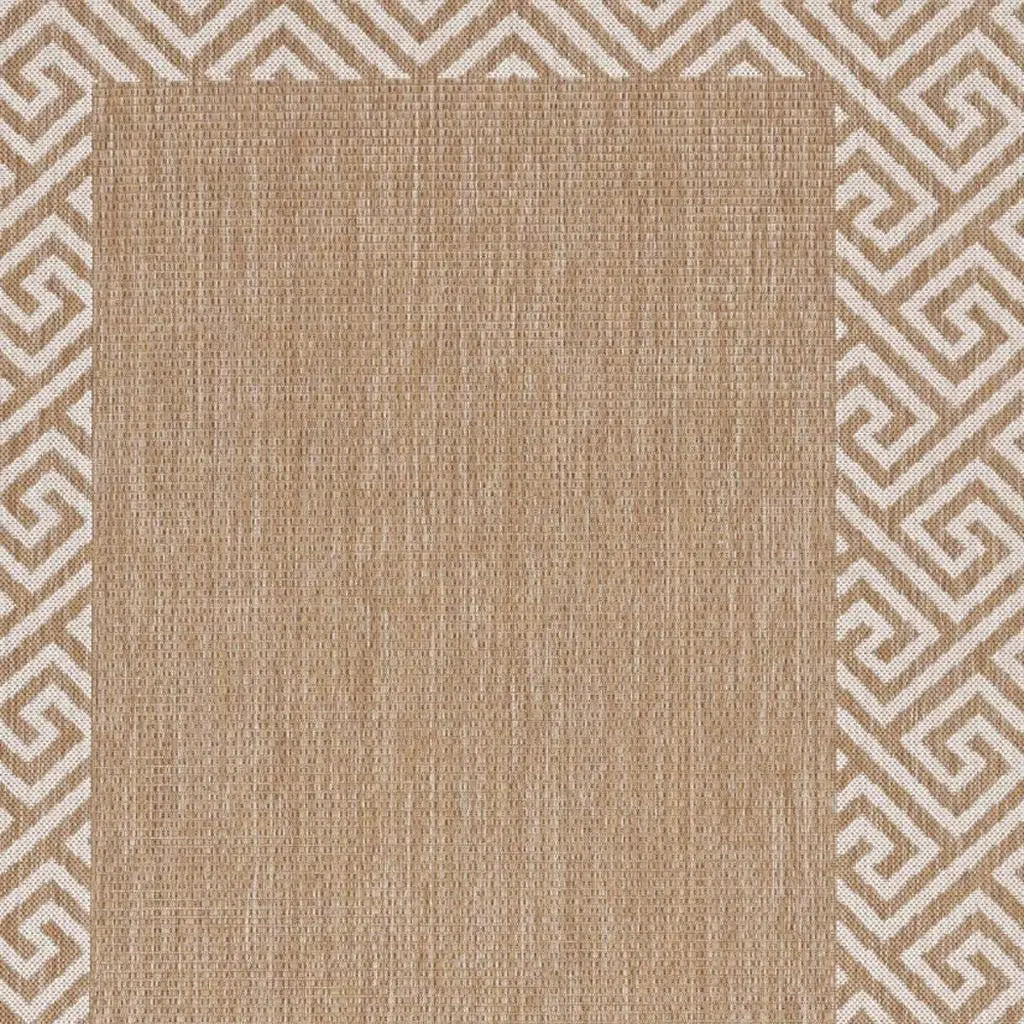 8' X 11' Natural And Beige Geometric Area Rug Homeroots Outdoor