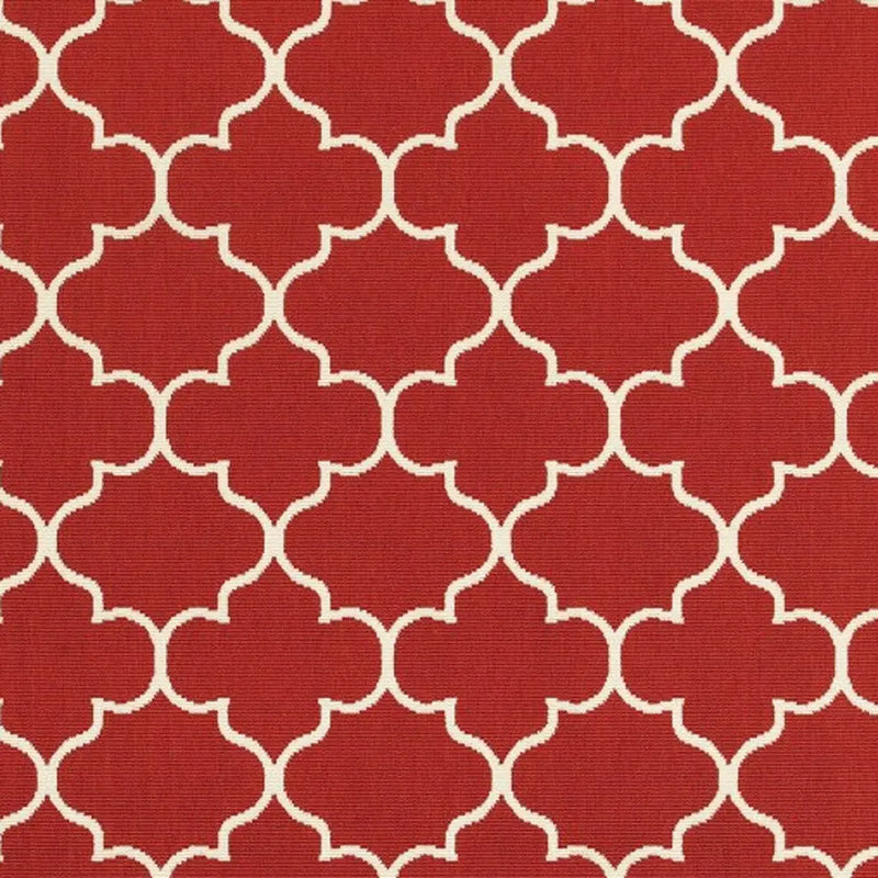 8' X 11' Red And Ivory Indoor Outdoor Area Rug Homeroots Outdoor