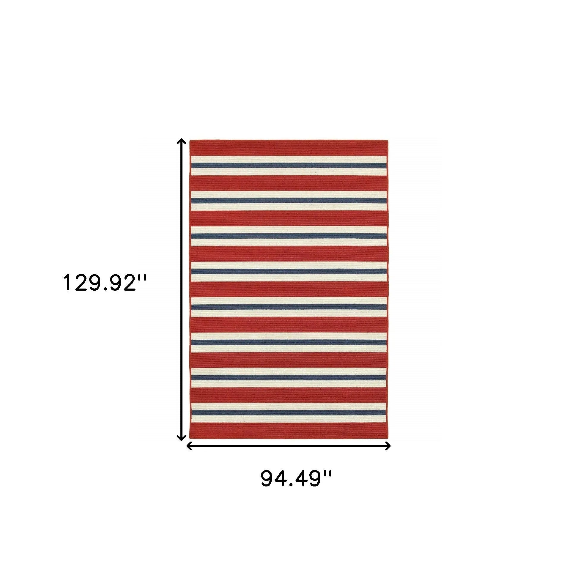 8' X 11' Red and Ivory Geometric Stain Resistant Indoor Outdoor Area Rug Homeroots Outdoor