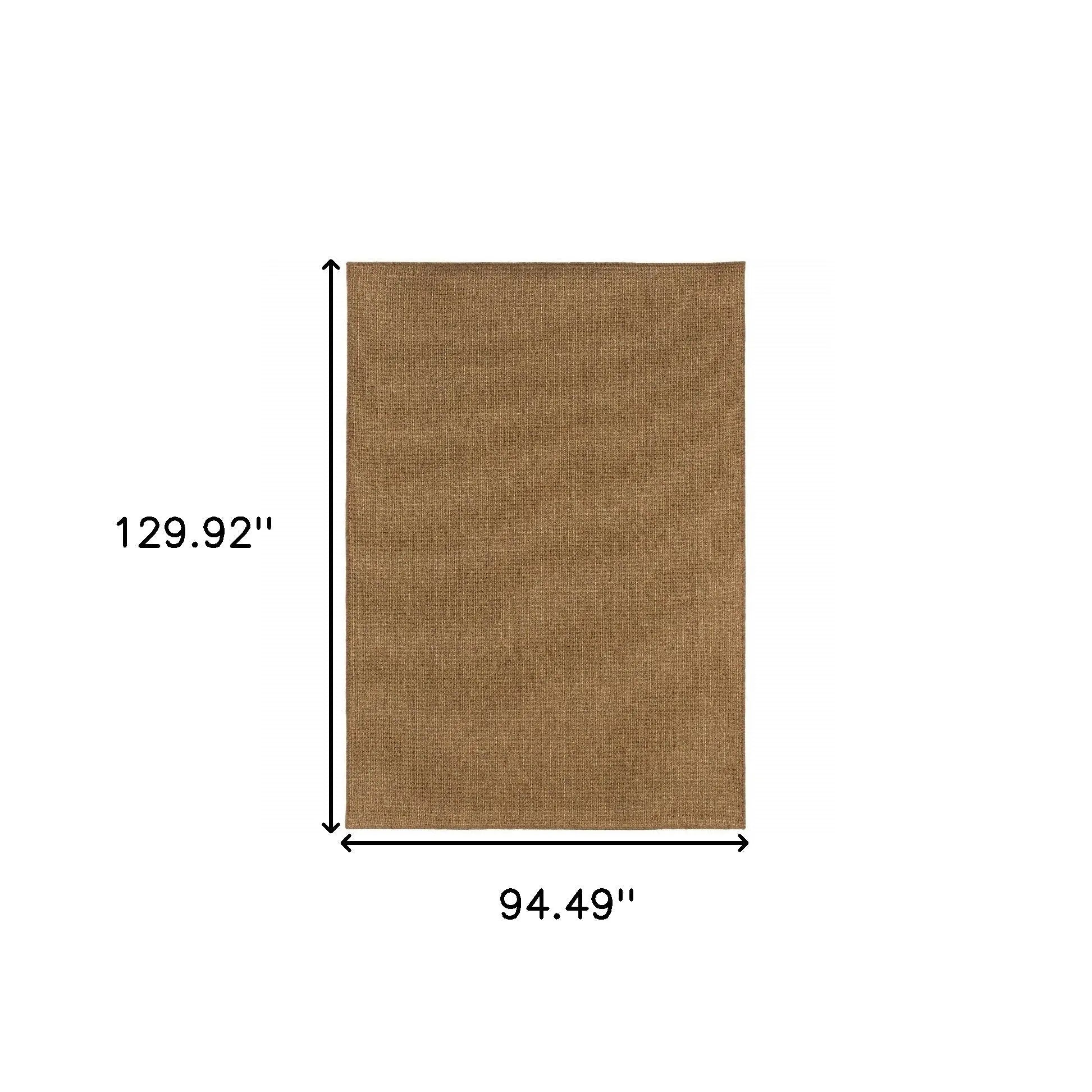 8' X 11' Tan Stain Resistant Indoor Outdoor Area Rug Homeroots Outdoor