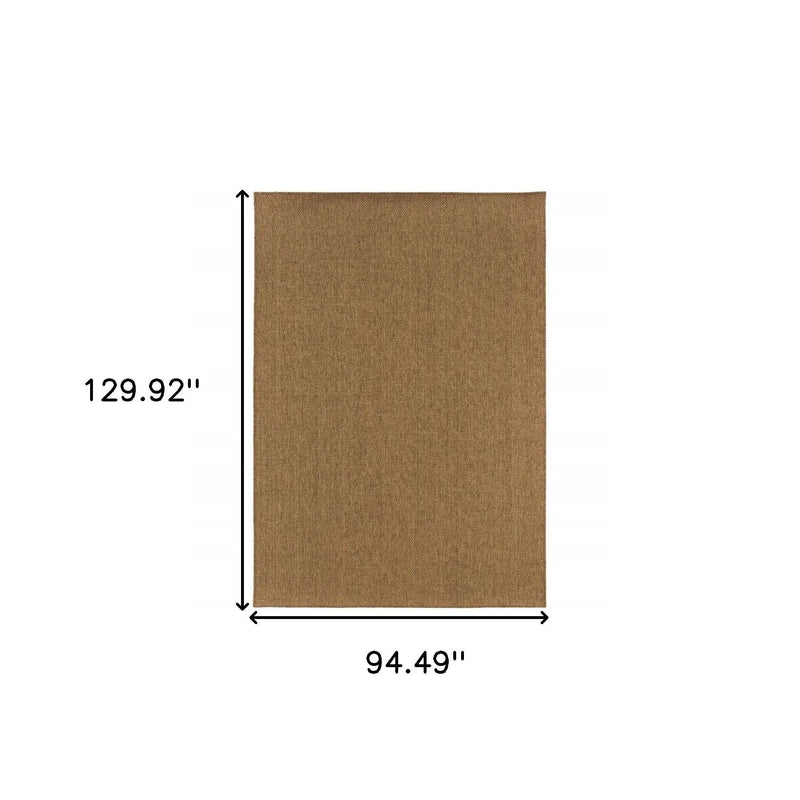 8' X 11' Tan Stain Resistant Indoor Outdoor Area Rug Homeroots Outdoor