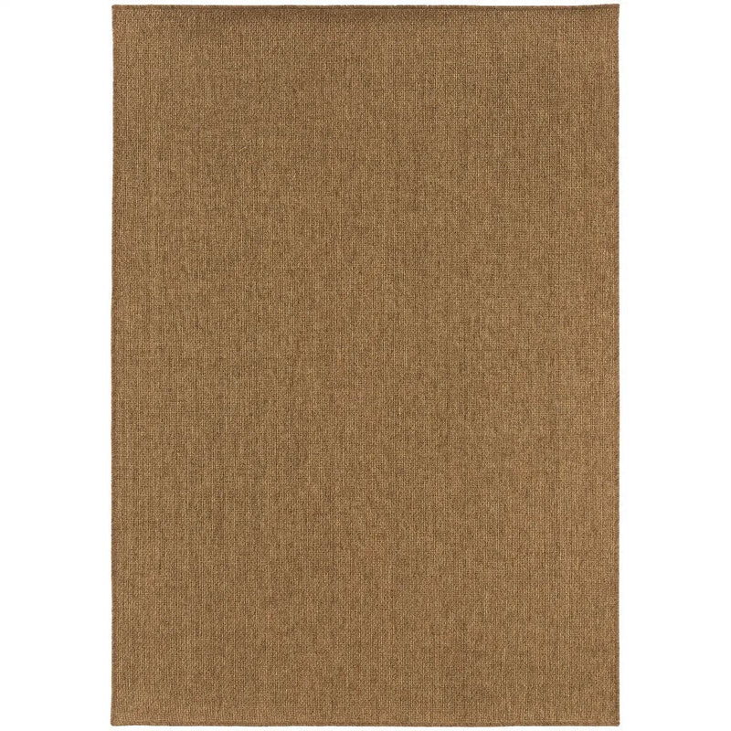 8' X 11' Tan Stain Resistant Indoor Outdoor Area Rug Homeroots Outdoor