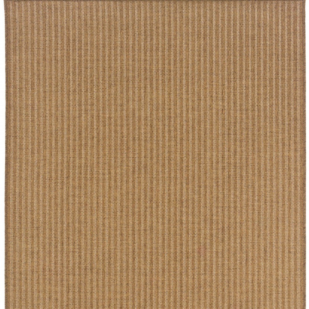 8' X 11' Tan Striped Stain Resistant Indoor Outdoor Area Rug Homeroots Outdoor