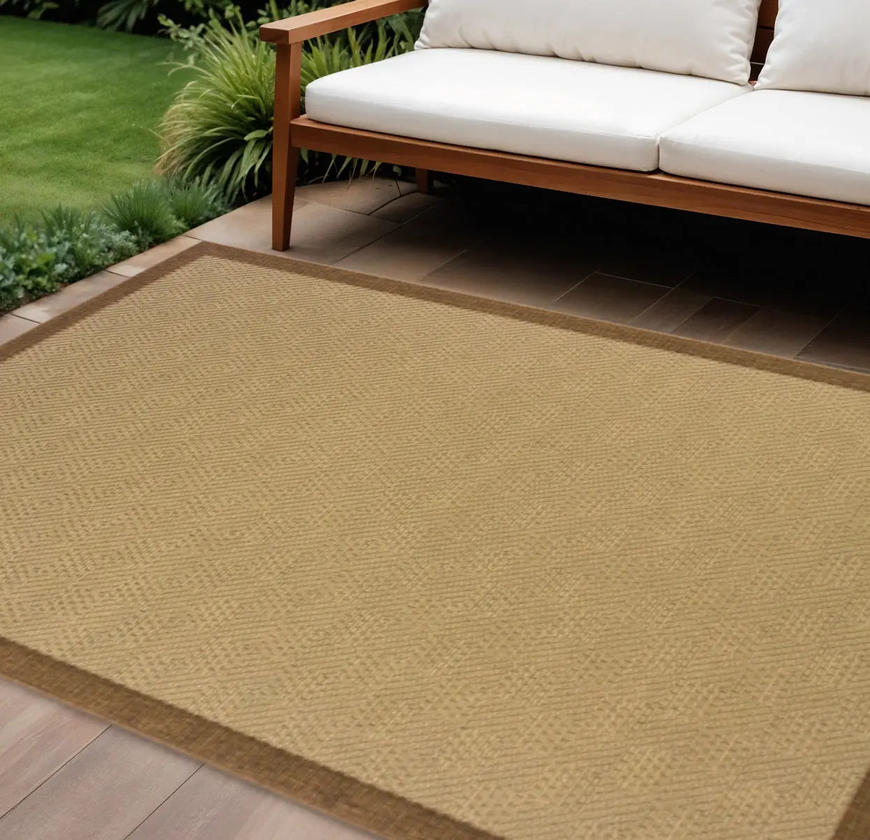 8' X 13' Beige Indoor Outdoor Area Rug Homeroots Outdoor