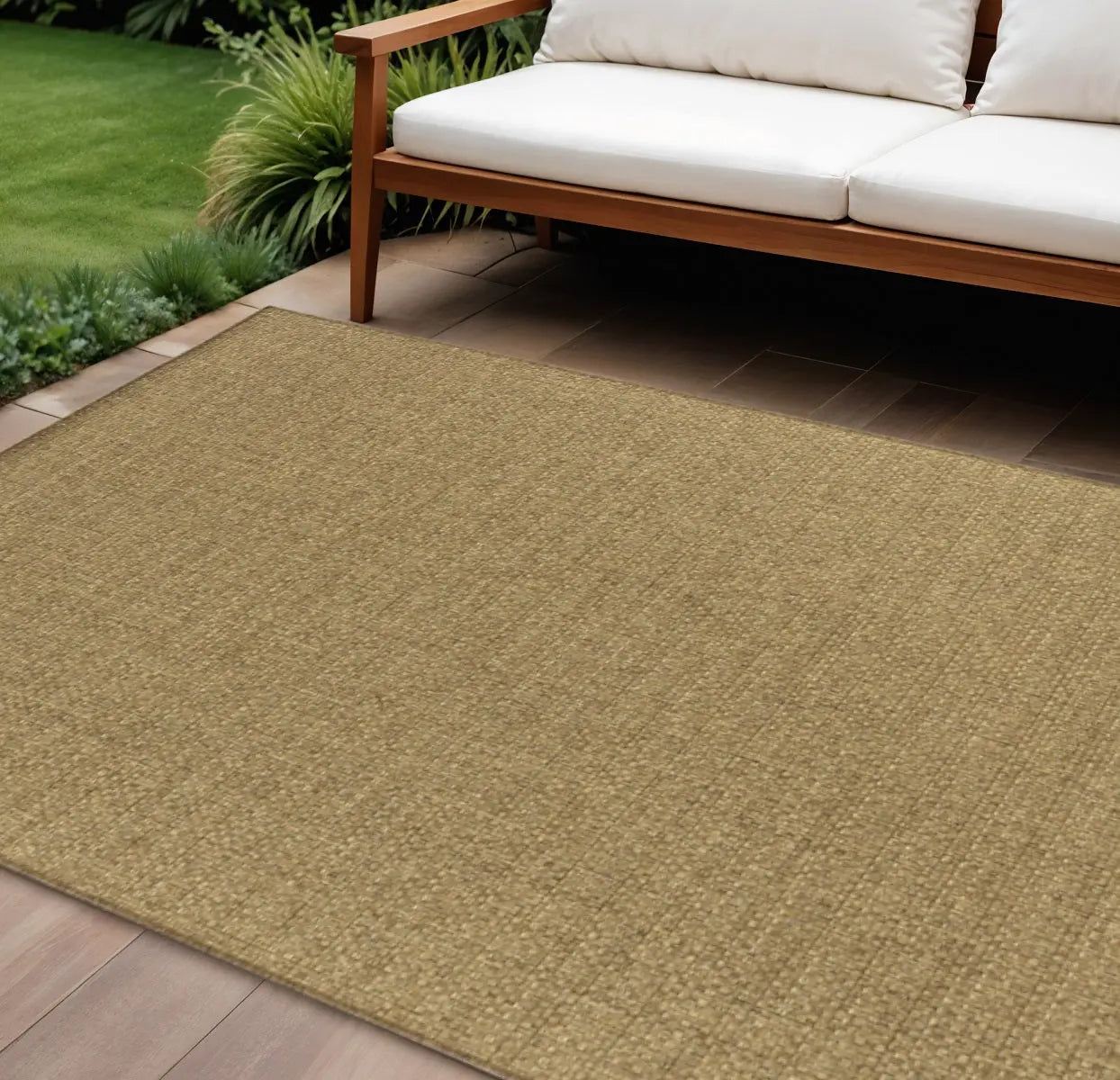 8' X 13' Tan Indoor Outdoor Area Rug Homeroots Outdoor