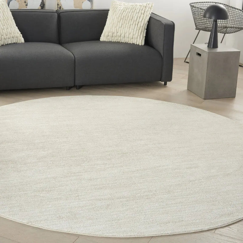 8' X 8' Beige And Ivory Round Indoor Outdoor Area Rug - GreatEagleInc