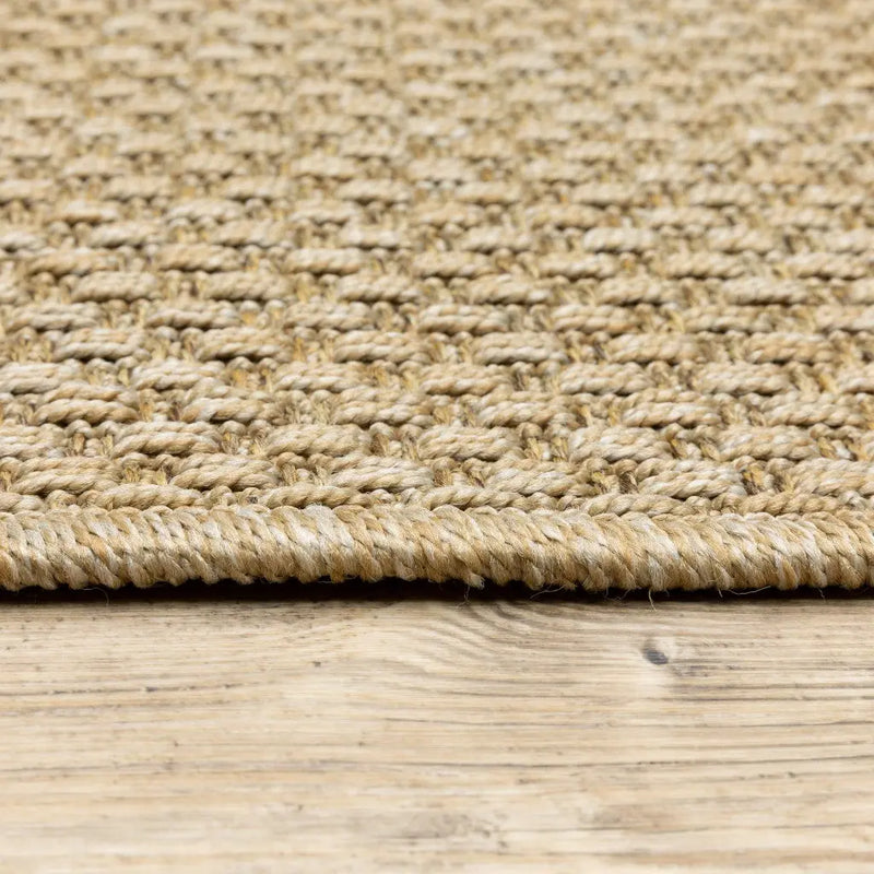 8' X 8' Beige Round Indoor Outdoor Area Rug Homeroots Outdoor