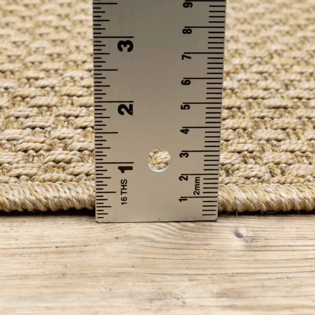 8' X 8' Beige Round Indoor Outdoor Area Rug Homeroots Outdoor