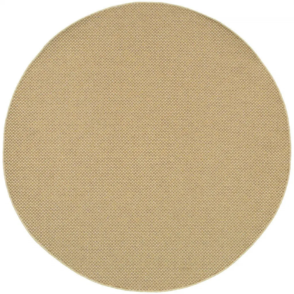 8' X 8' Beige Round Indoor Outdoor Area Rug Homeroots Outdoor