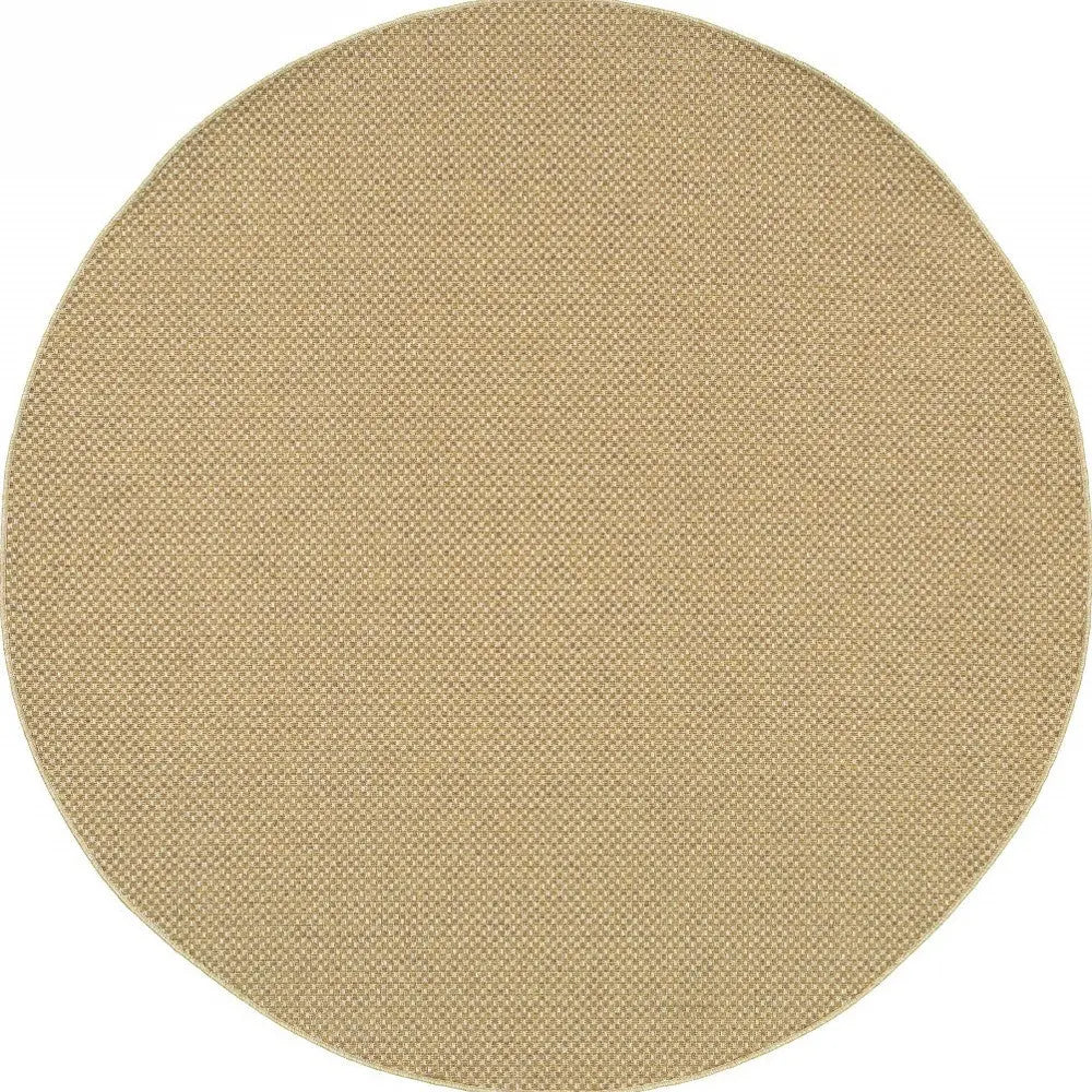 8' X 8' Beige Round Indoor Outdoor Area Rug Homeroots Outdoor