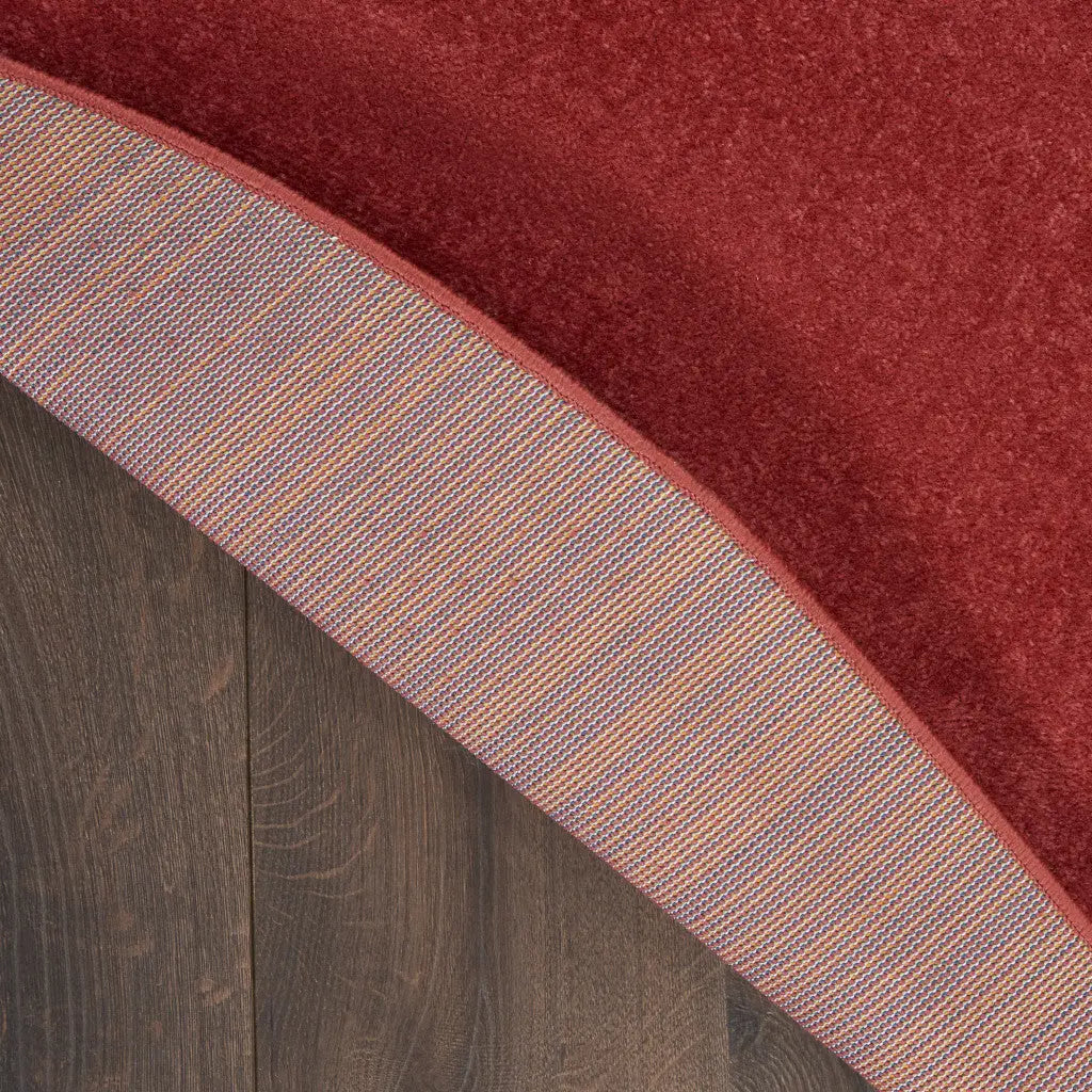 8' X 8' Brick Red Round Indoor Outdoor Area Rug - GreatEagleInc