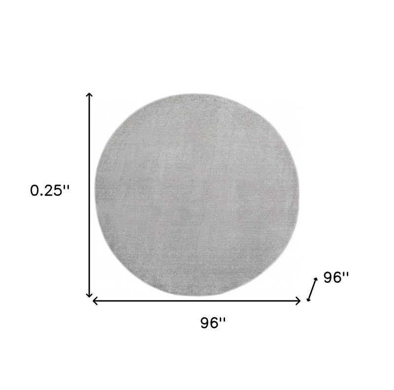 8' X 8' Gray Round Indoor Outdoor Area Rug - GreatEagleInc