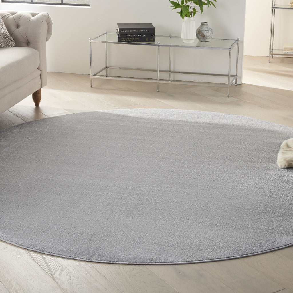 8' X 8' Gray Round Indoor Outdoor Area Rug - GreatEagleInc