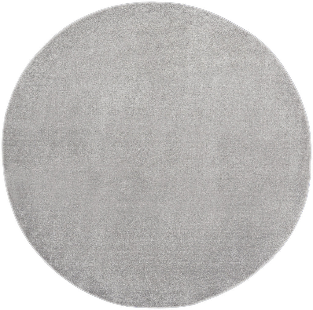 8' X 8' Gray Round Indoor Outdoor Area Rug - GreatEagleInc