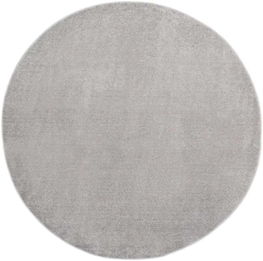 8' X 8' Gray Round Indoor Outdoor Area Rug - GreatEagleInc