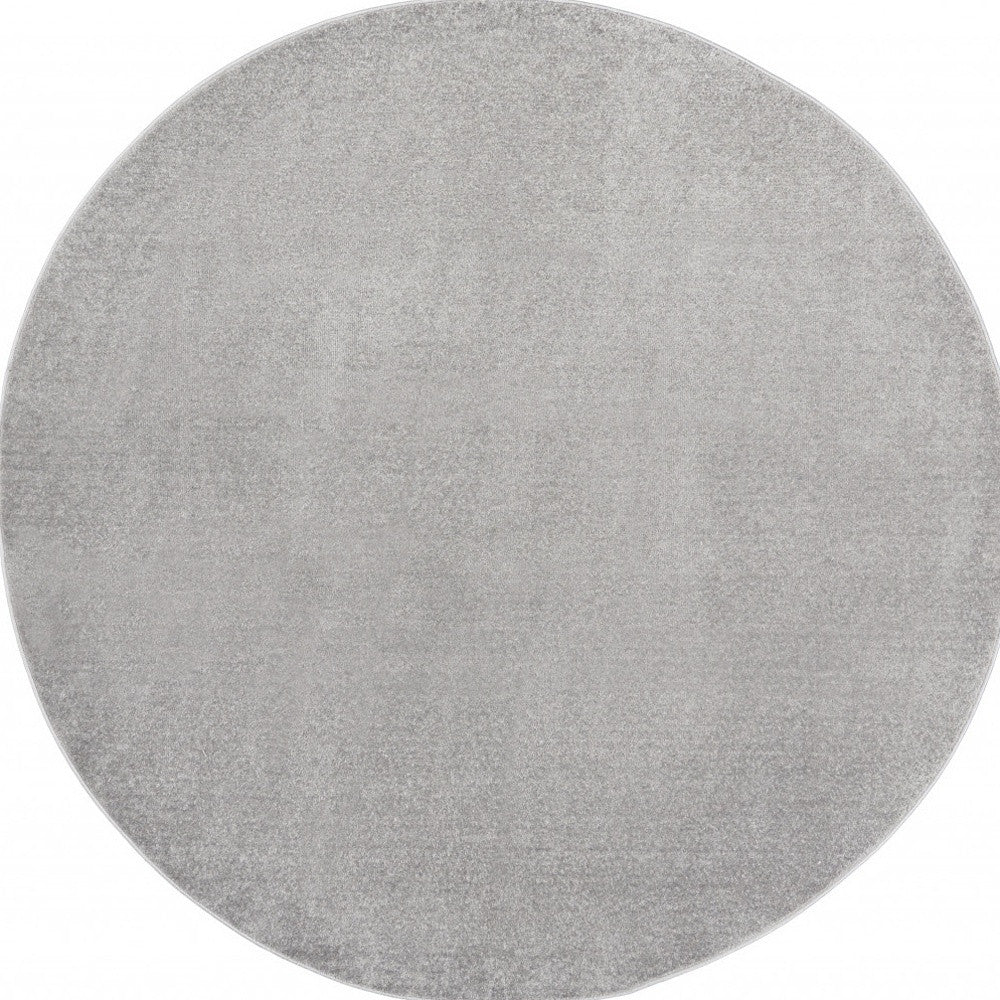 8' X 8' Gray Round Indoor Outdoor Area Rug - GreatEagleInc