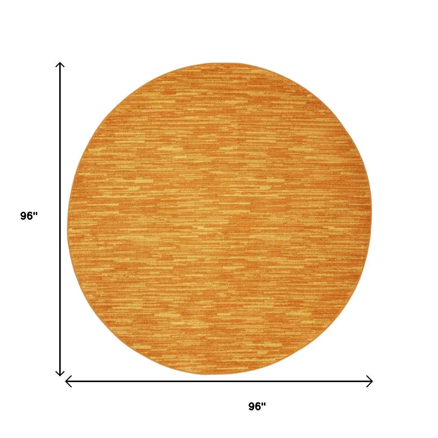 8' X 8' Orange Round Indoor Outdoor Area Rug - GreatEagleInc
