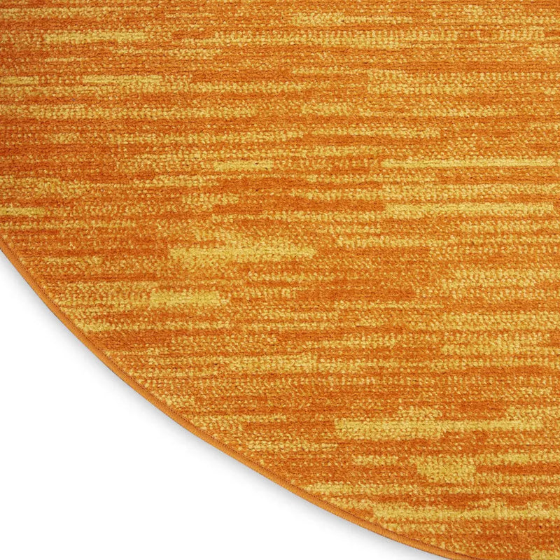 8' X 8' Orange Round Indoor Outdoor Area Rug - GreatEagleInc