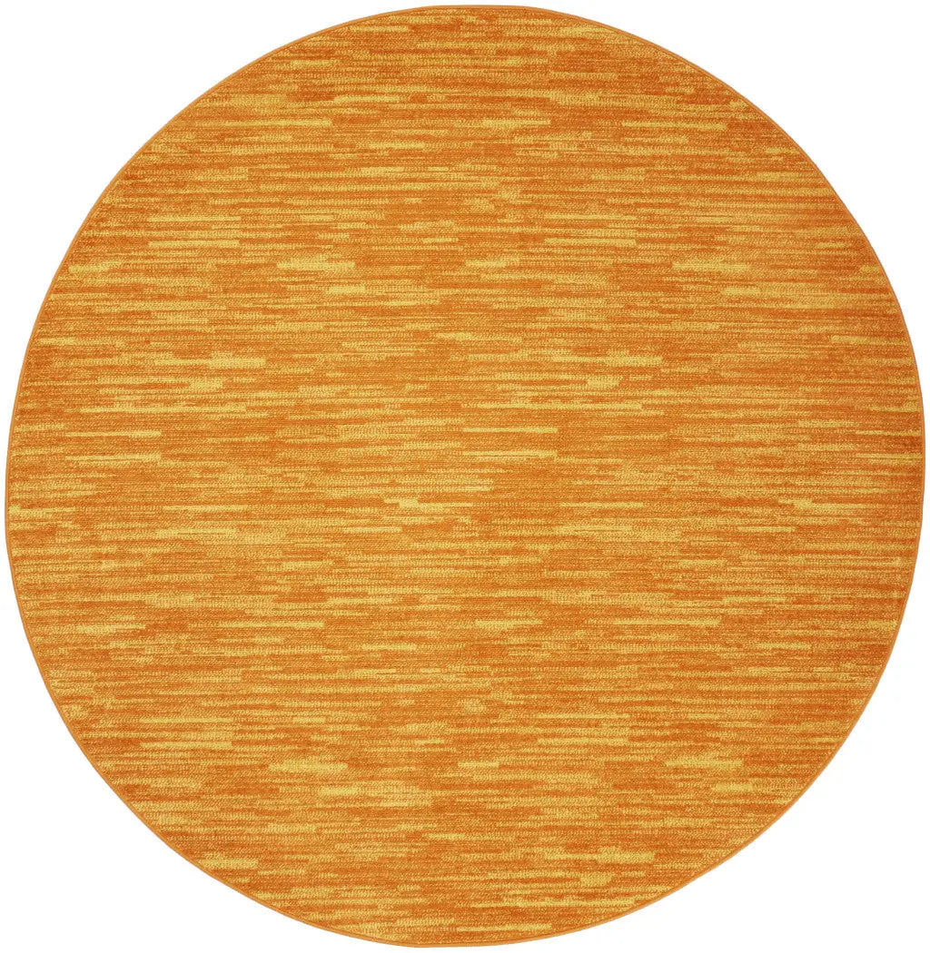 8' X 8' Orange Round Indoor Outdoor Area Rug - GreatEagleInc