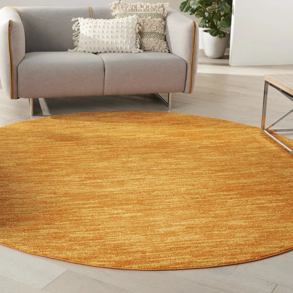 8' X 8' Orange Round Indoor Outdoor Area Rug - GreatEagleInc