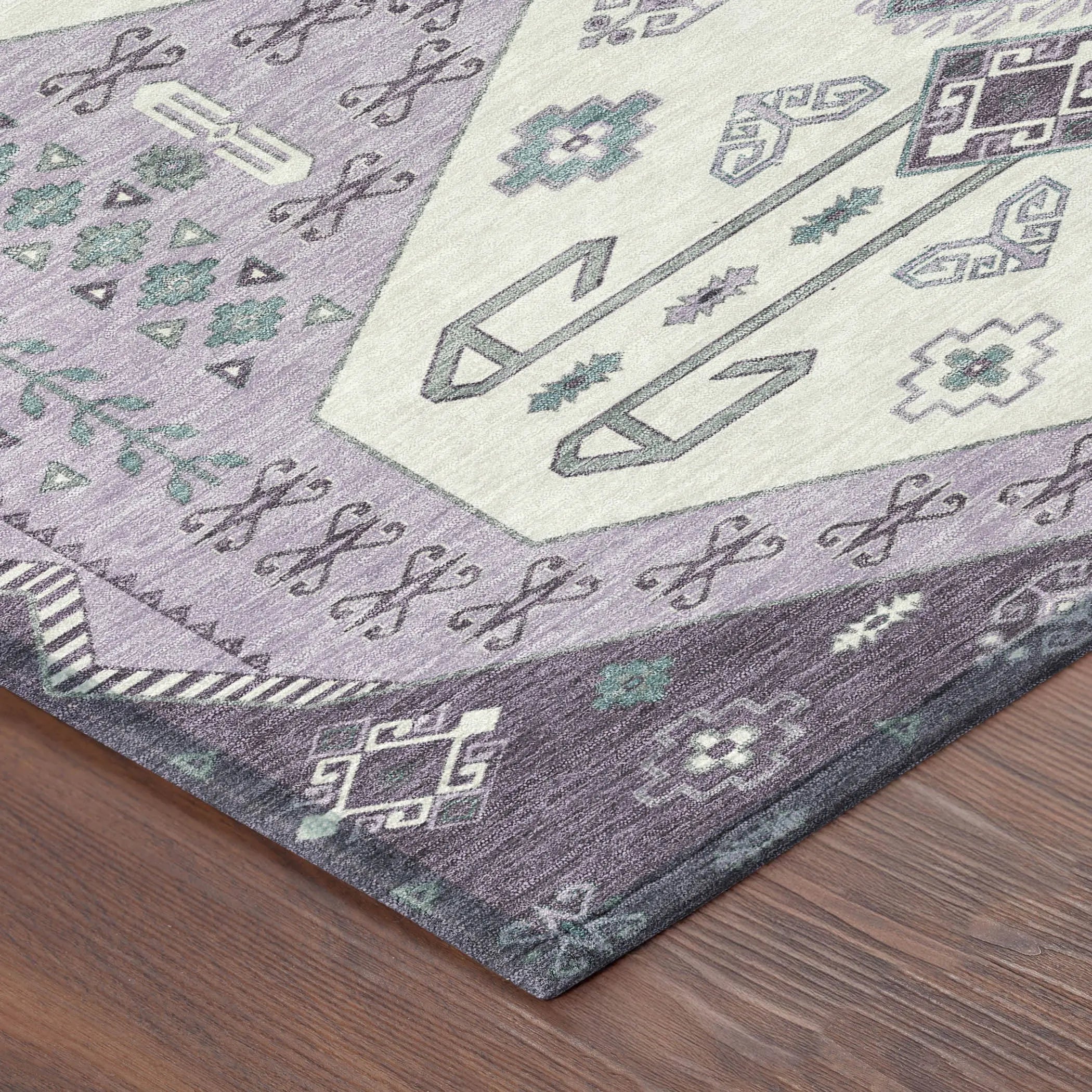 8' X 8' Purple And Lilac Round Geometric Washable Indoor Outdoor Area Rug Homeroots Outdoor