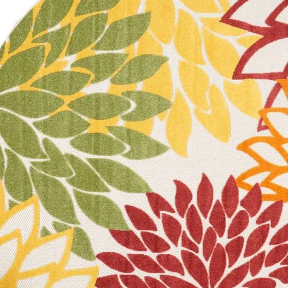 8' X 8' Red And Ivory Indoor Outdoor Area Rug - GreatEagleInc