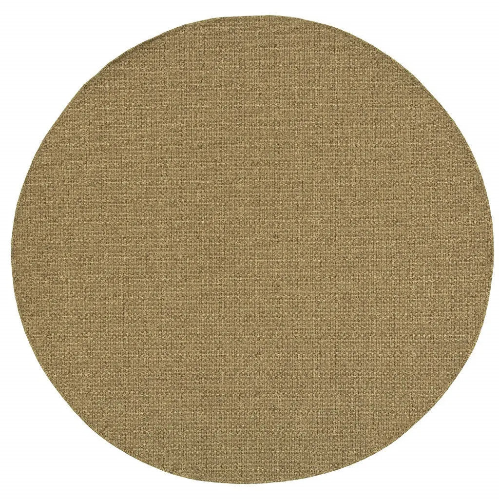 8' X 8' Tan Round Indoor Outdoor Area Rug Homeroots Outdoor