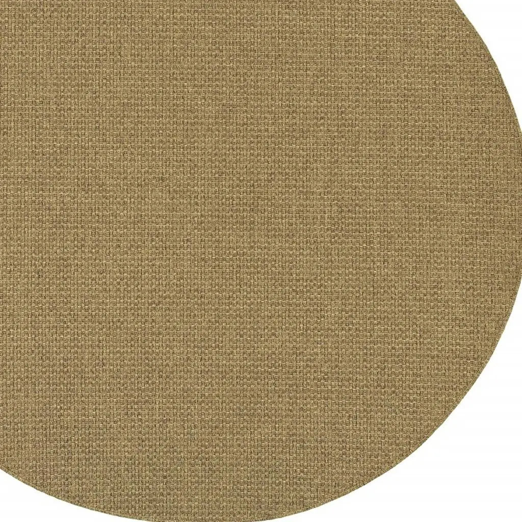 8' X 8' Tan Round Indoor Outdoor Area Rug Homeroots Outdoor