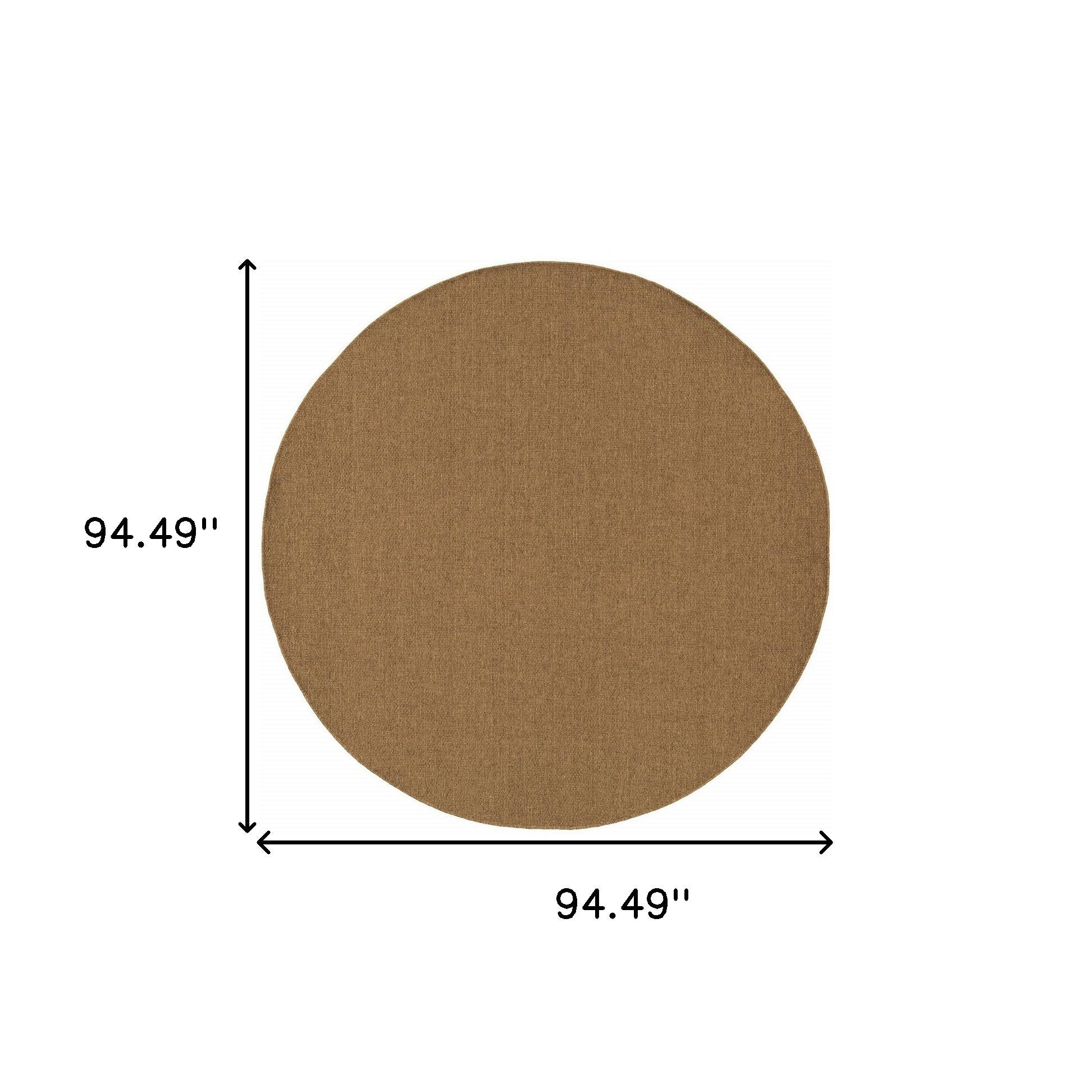 8' X 8' Tan Round Stain Resistant Indoor Outdoor Power Loomed Area Rug Homeroots Outdoor