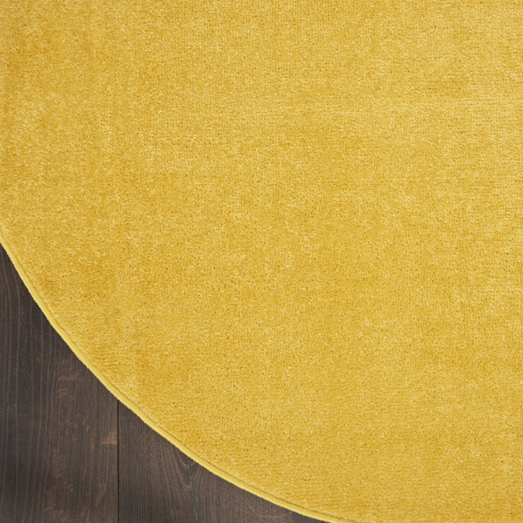 8' X 8' Yellow Round Indoor Outdoor Area Rug - GreatEagleInc