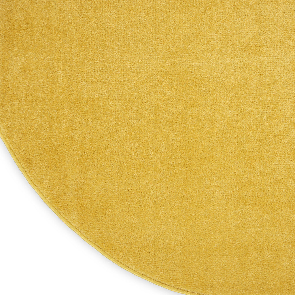 8' X 8' Yellow Round Indoor Outdoor Area Rug - GreatEagleInc