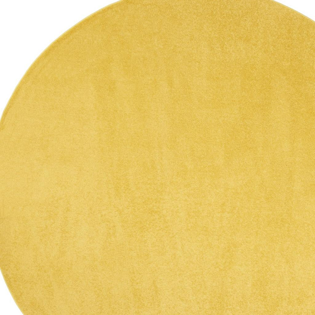 8' X 8' Yellow Round Indoor Outdoor Area Rug - GreatEagleInc