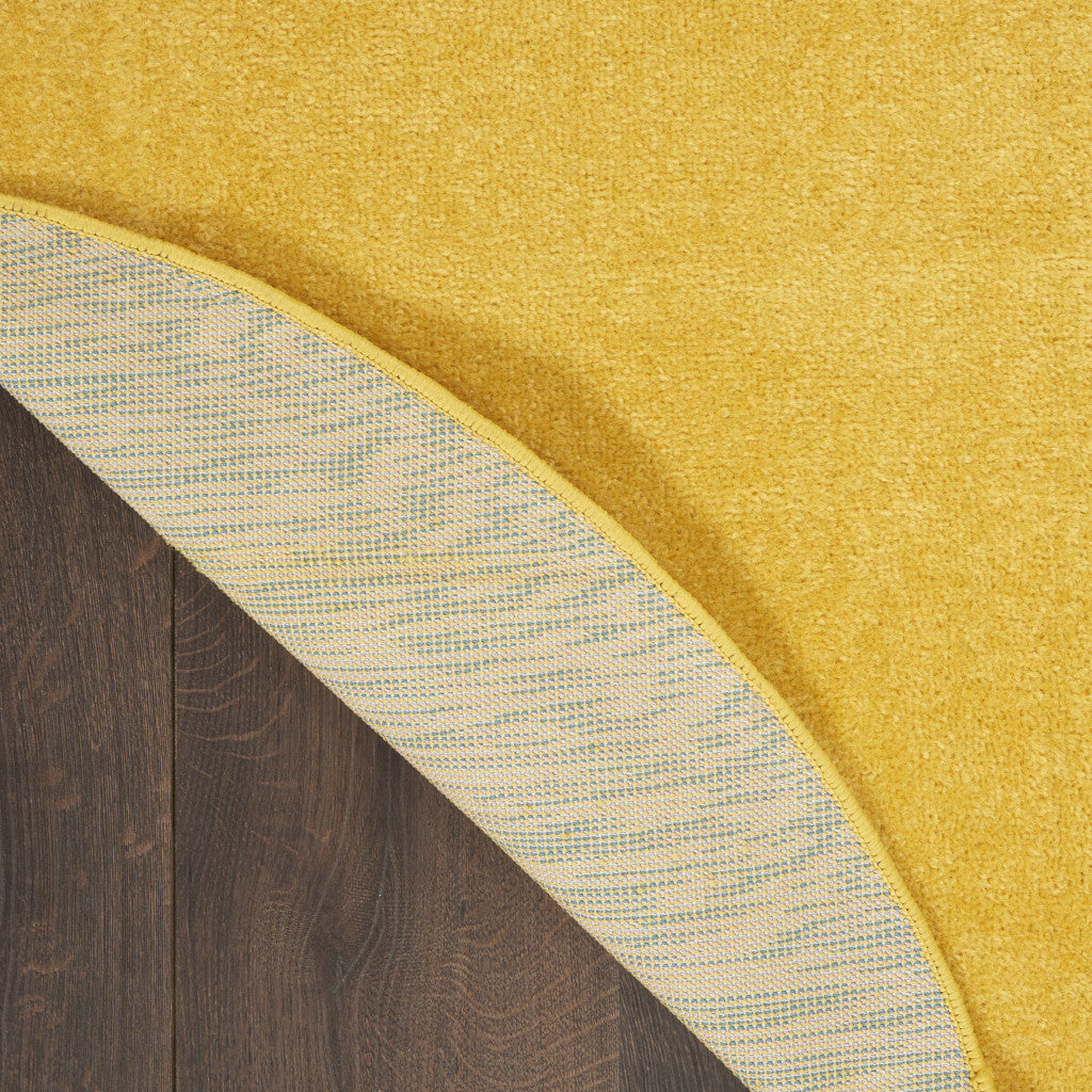 8' X 8' Yellow Round Indoor Outdoor Area Rug - GreatEagleInc