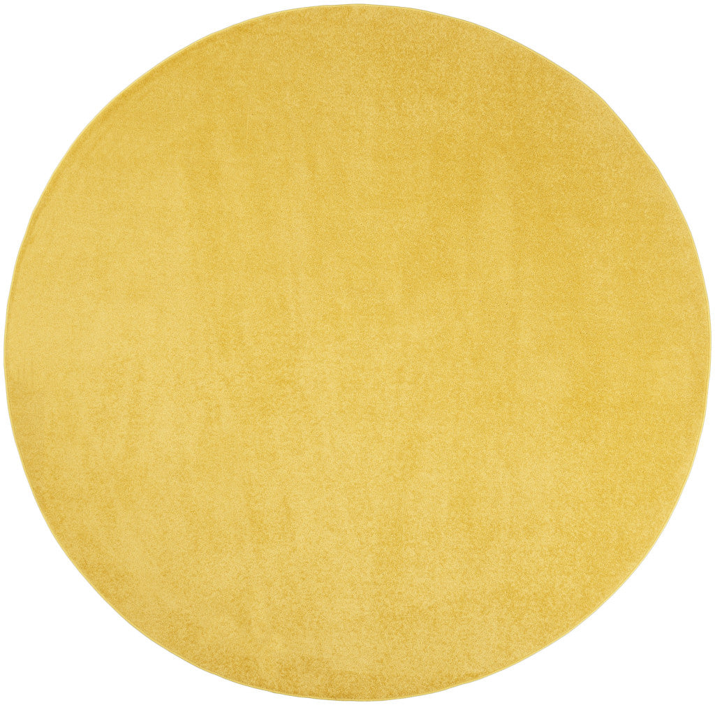 8' X 8' Yellow Round Indoor Outdoor Area Rug - GreatEagleInc