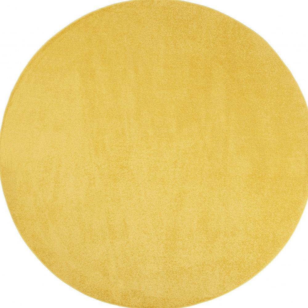 8' X 8' Yellow Round Indoor Outdoor Area Rug - GreatEagleInc