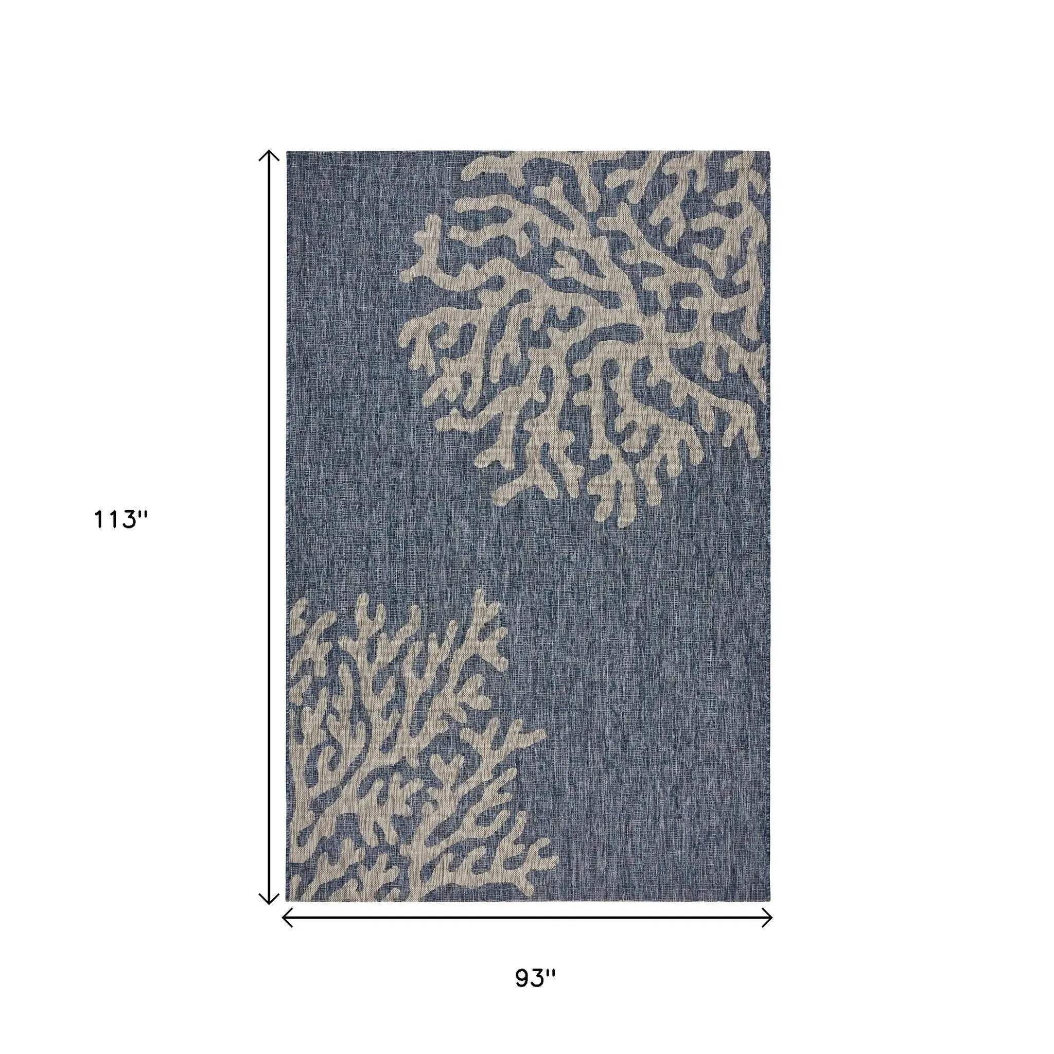 8' X 9' Blue And Gray Indoor Outdoor Area Rug Homeroots Outdoor