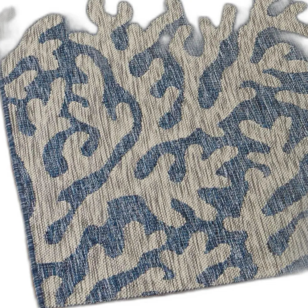 8' X 9' Blue And Gray Indoor Outdoor Area Rug Homeroots Outdoor