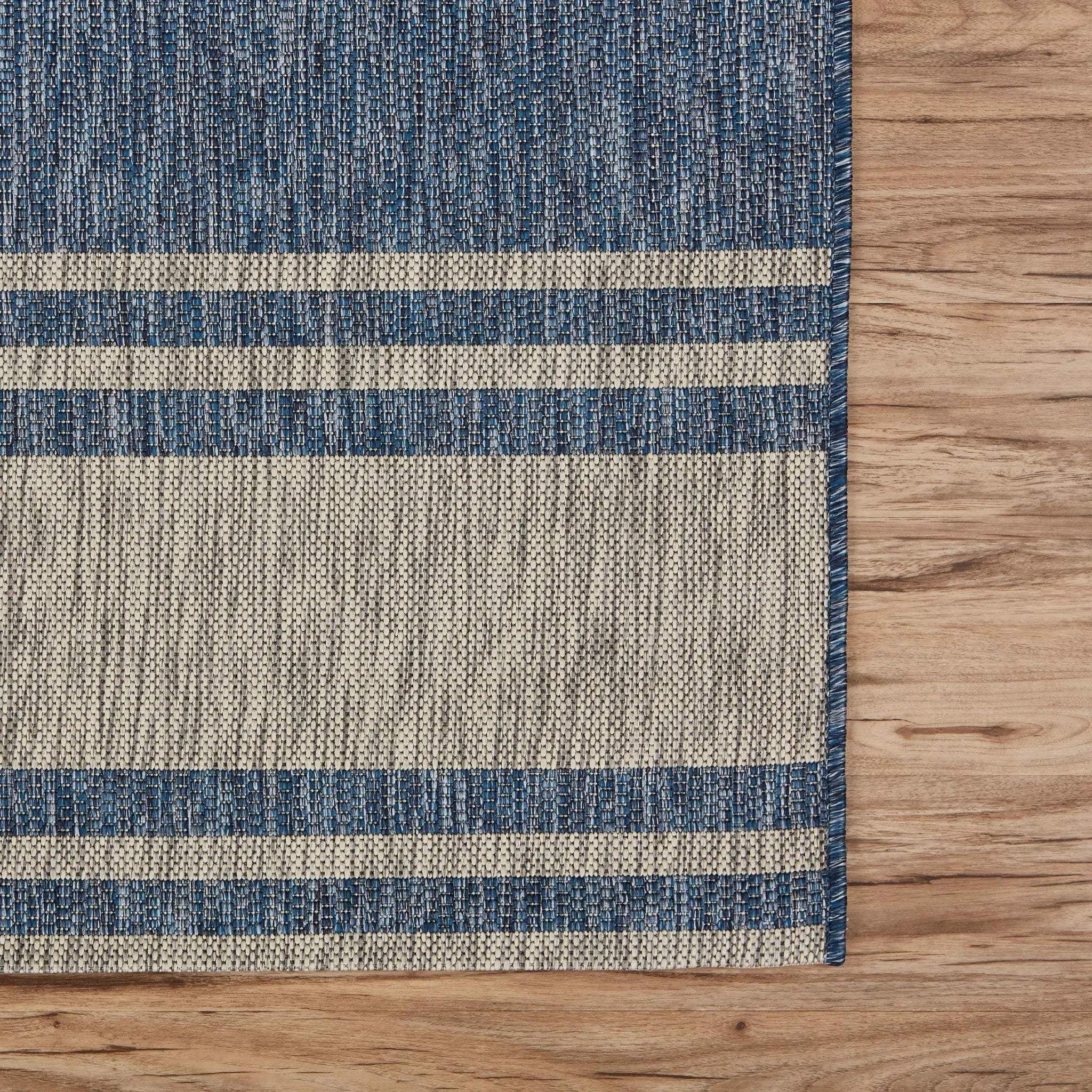 8' X 9' Blue And Gray Indoor Outdoor Area Rug Homeroots Outdoor