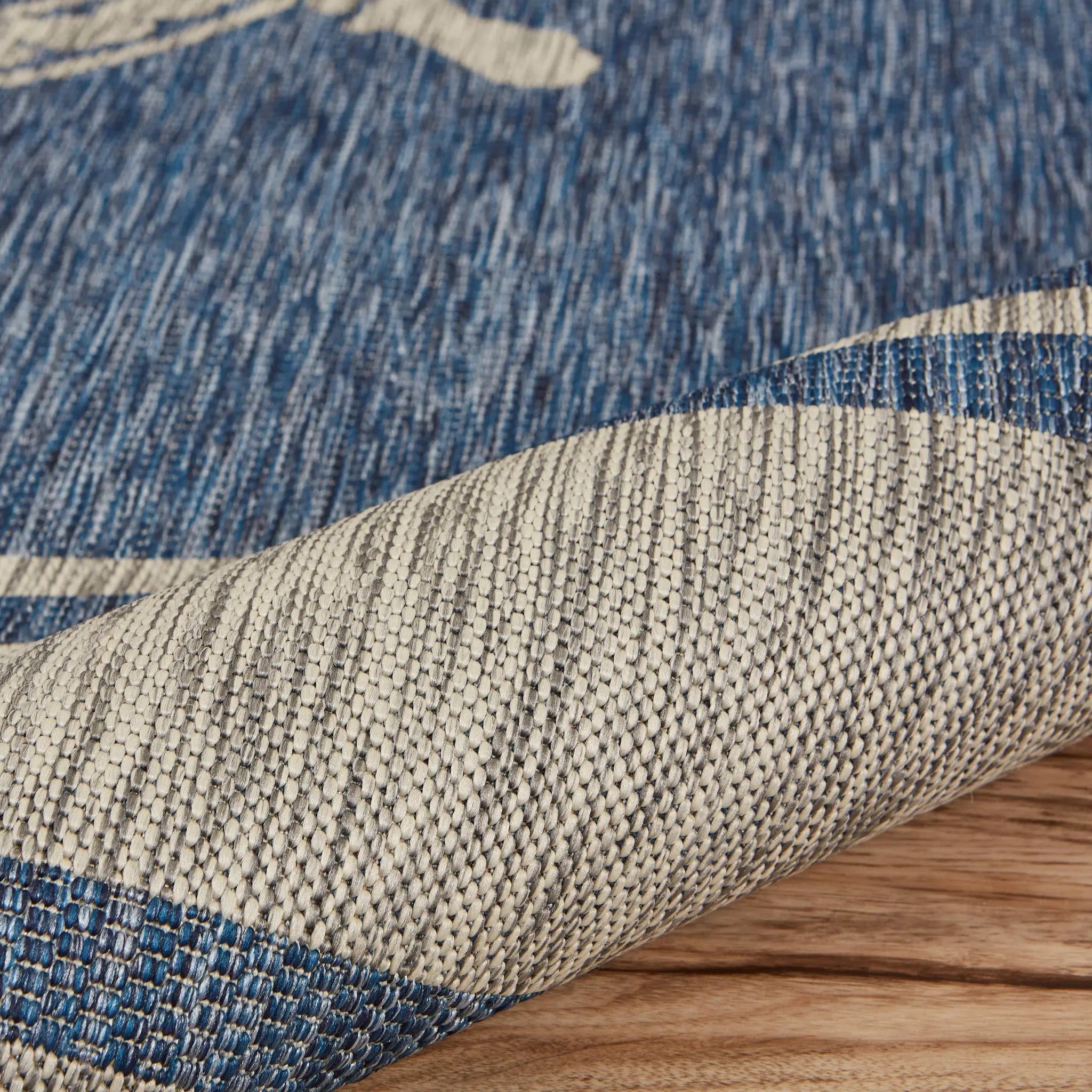 8' X 9' Blue And Gray Indoor Outdoor Area Rug Homeroots Outdoor
