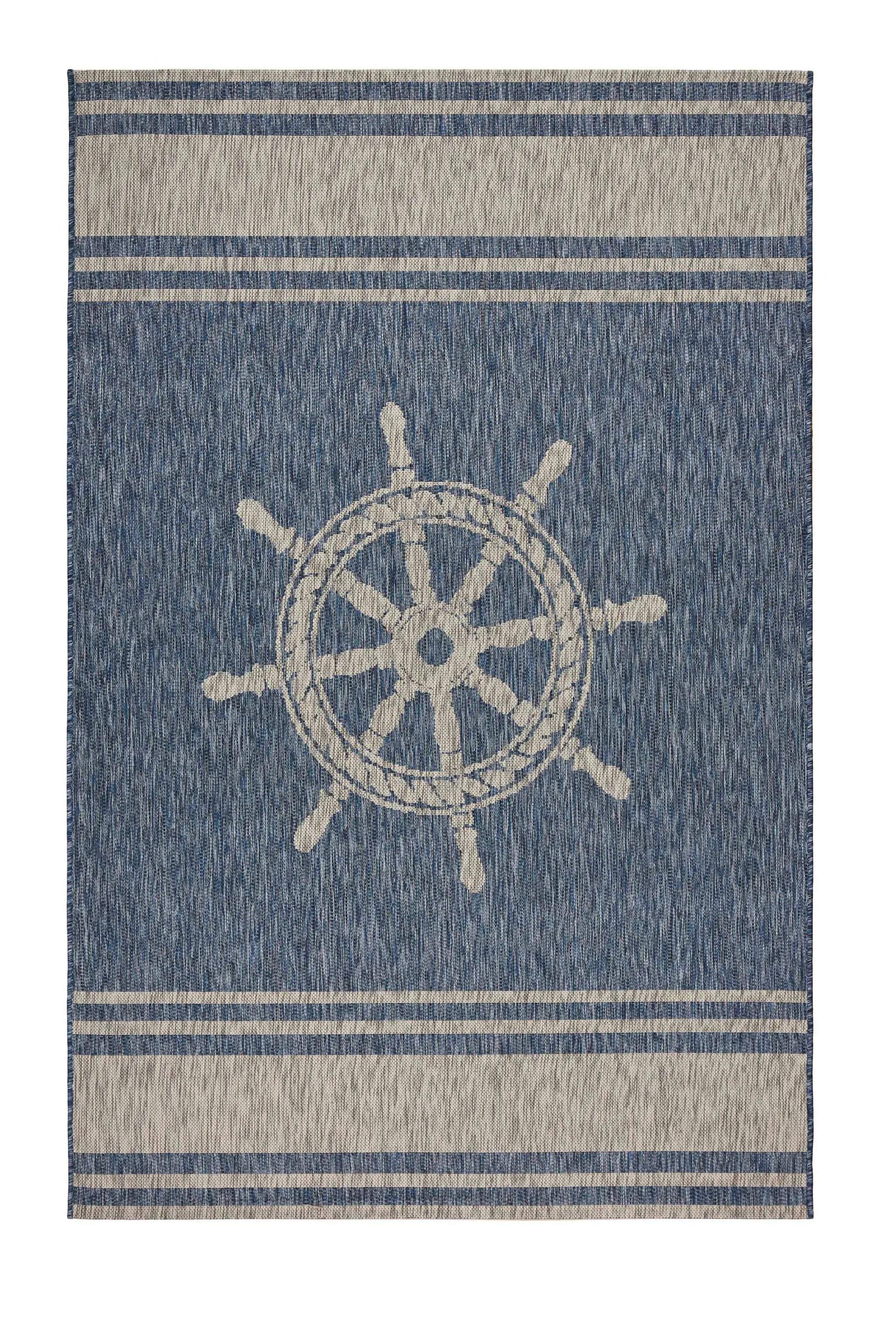 8' X 9' Blue And Gray Indoor Outdoor Area Rug Homeroots Outdoor