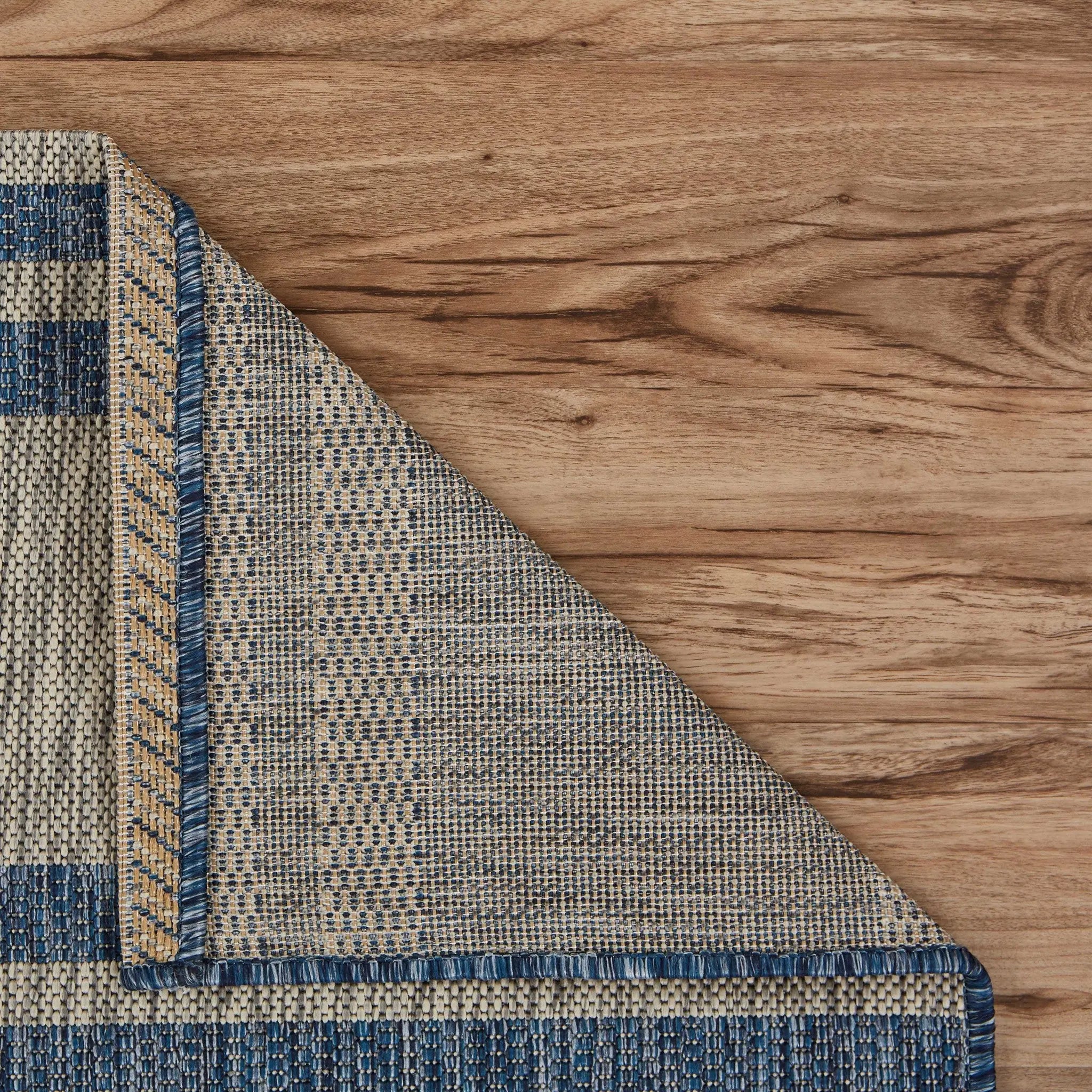 8' X 9' Blue And Gray Indoor Outdoor Area Rug Homeroots Outdoor