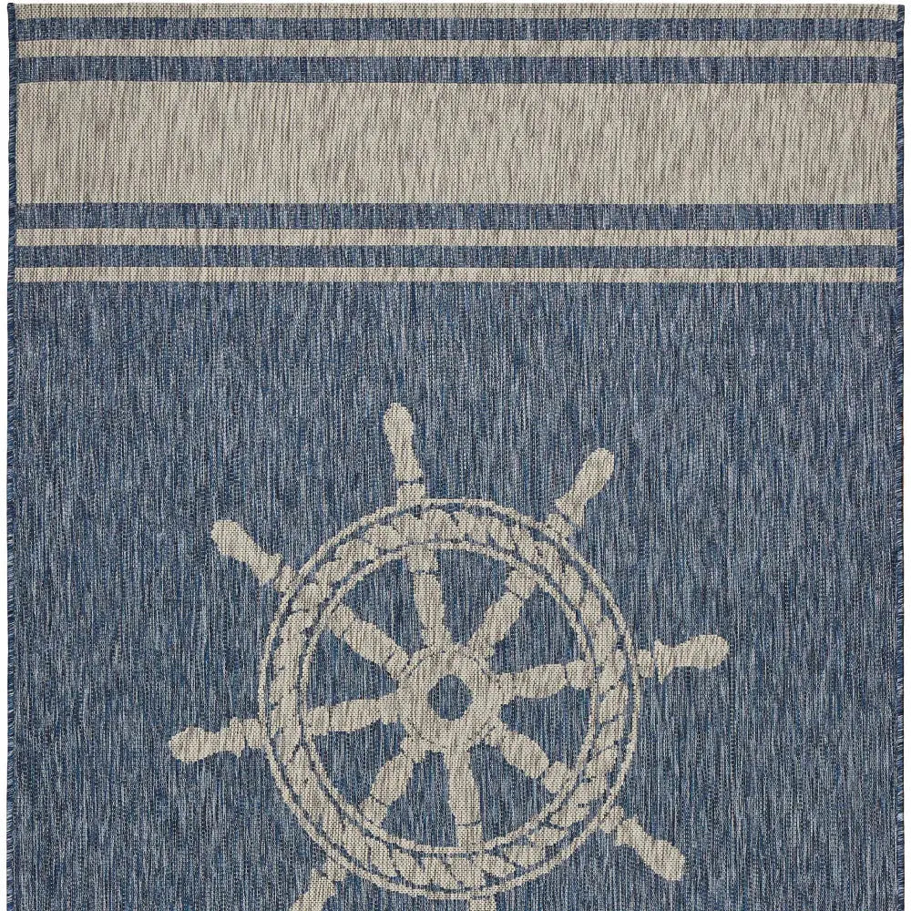 8' X 9' Blue And Gray Indoor Outdoor Area Rug Homeroots Outdoor