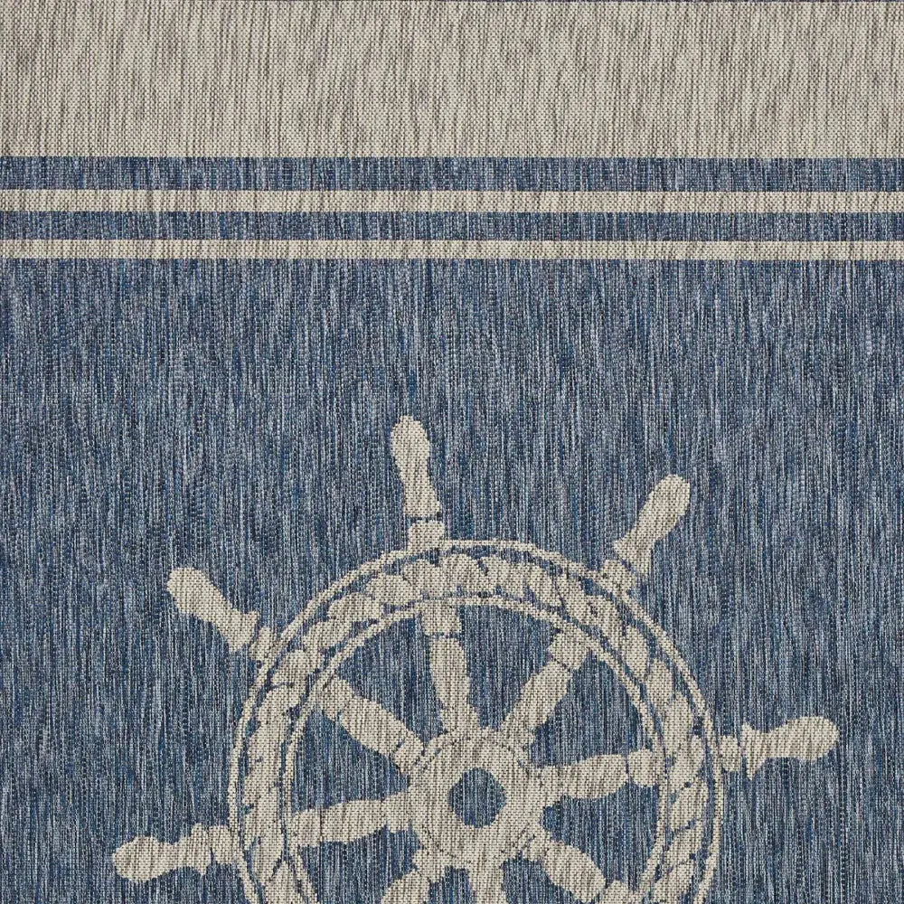 8' X 9' Blue And Gray Indoor Outdoor Area Rug Homeroots Outdoor