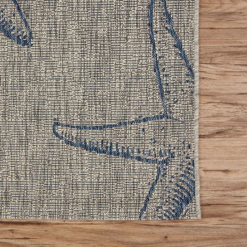 8' X 9' Blue And Gray Starfish Indoor Outdoor Area Rug Homeroots Outdoor