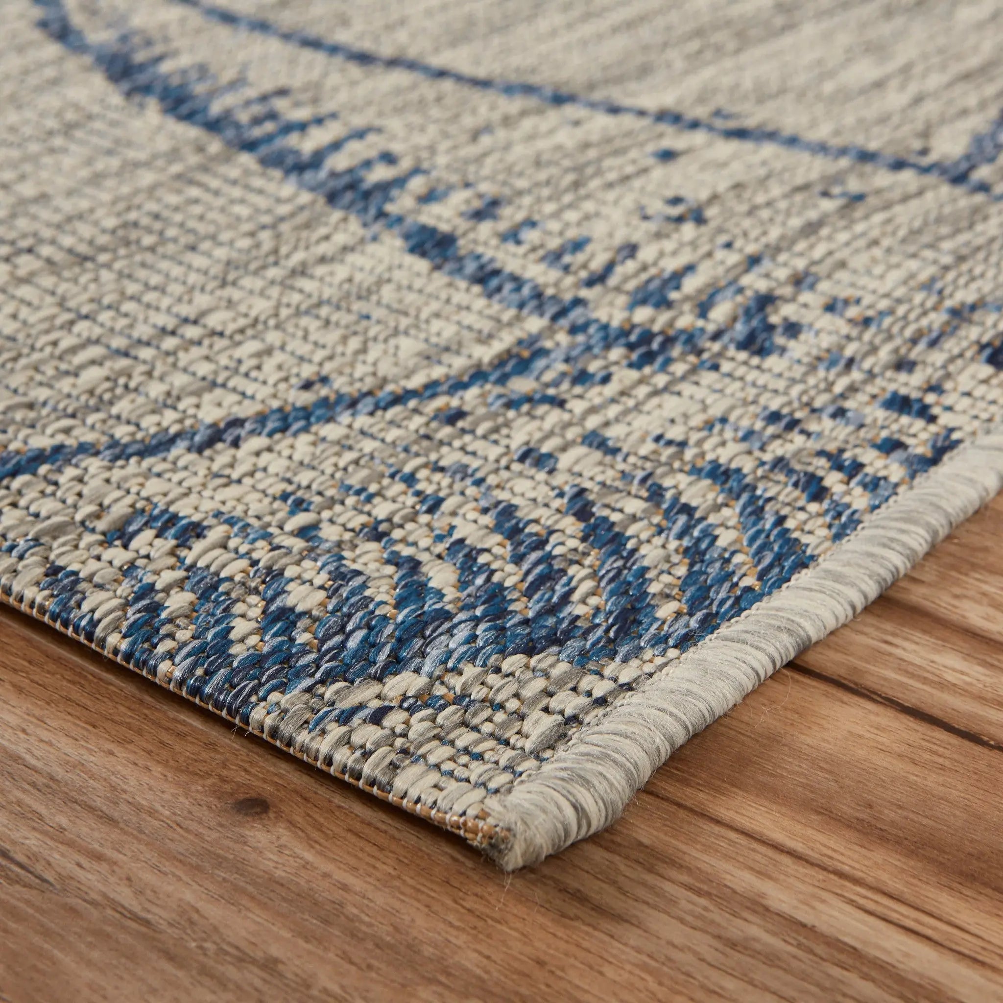 8' X 9' Blue And Gray Starfish Indoor Outdoor Area Rug Homeroots Outdoor