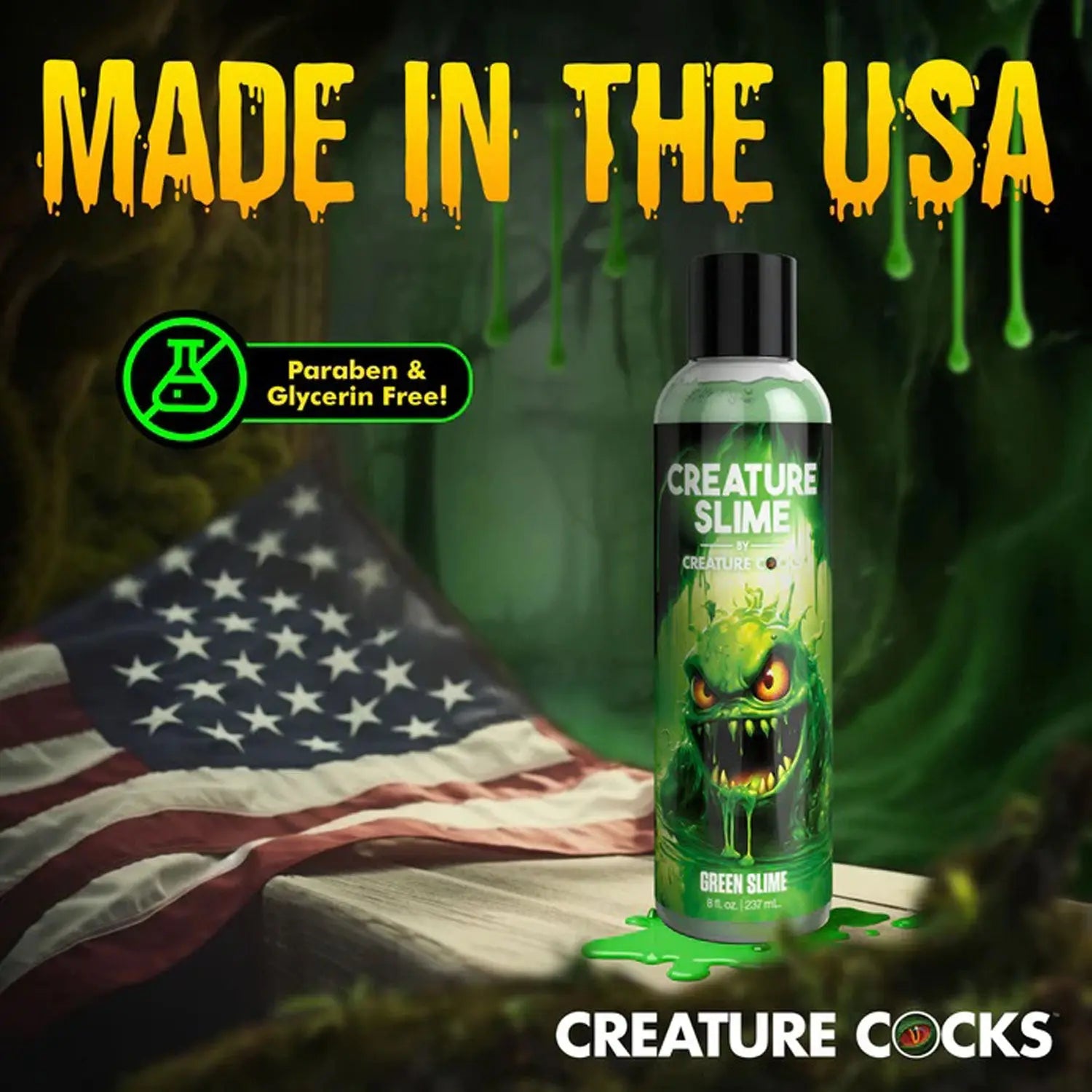 8oz Creature Slime Green Slime Water-Based - Lubricant XR Brands Creature Cocks
