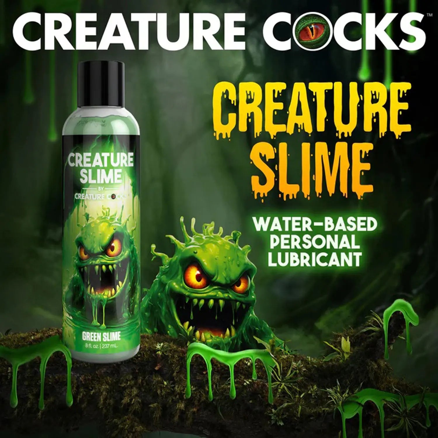 8oz Creature Slime Green Slime Water-Based - Lubricant XR Brands Creature Cocks