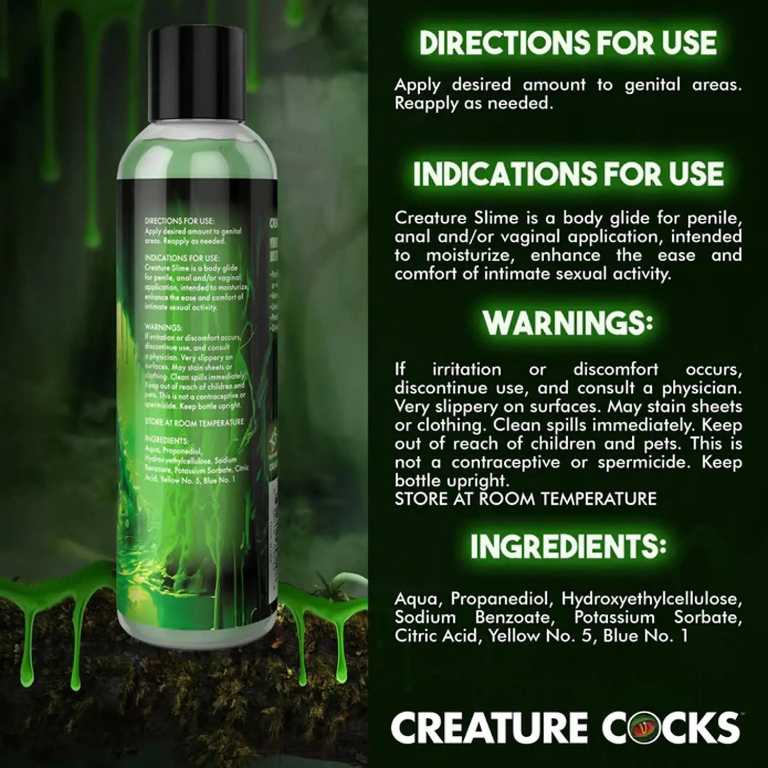 8oz Creature Slime Green Slime Water-Based - Lubricant XR Brands Creature Cocks