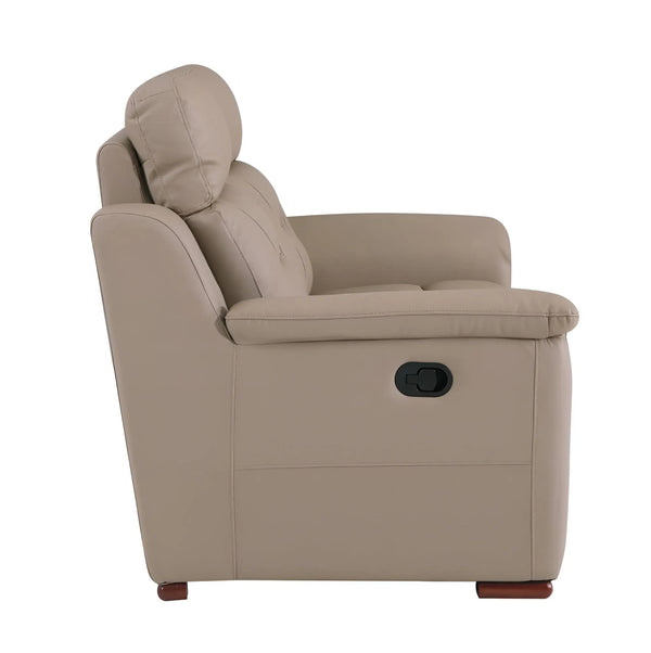 90" Beige Faux Leather Sofa With Brown Legs Homeroots Living Room