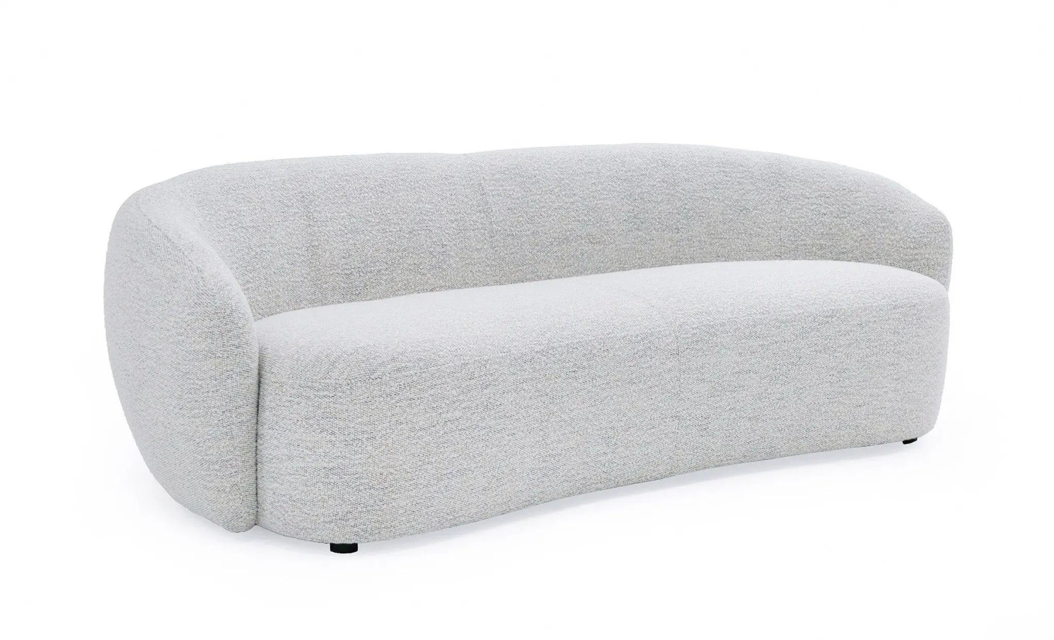 90" Off White Fabric Sofa With Black Legs Homeroots Living Room